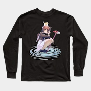 Vintage Sakura Girl Japanese Anime Long Sleeve T-Shirt